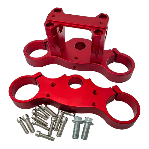 Brýle pitbike s klemy CNC 45/48, červené