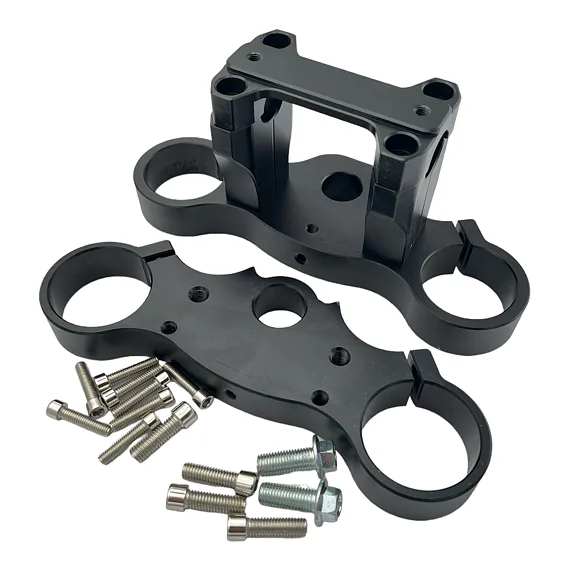 Okuliare vidlice na pitbike s objímkami CNC 45/48, čierne