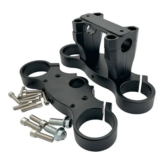 Okuliare vidlice na pitbike s objímkami CNC 45/48, čierne