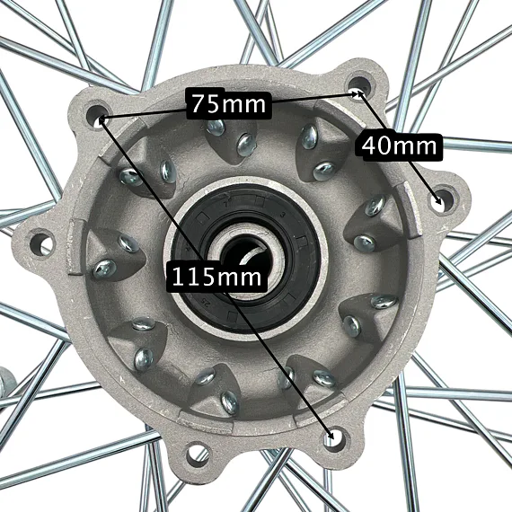 Přední ráfek Pitbike 1.6x21", typ3