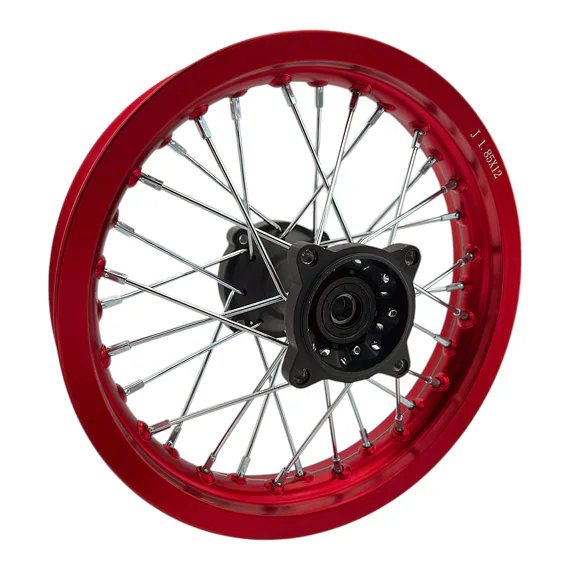 Zadný ráfik na pitbike 12 palcov ALLOY – červená farba