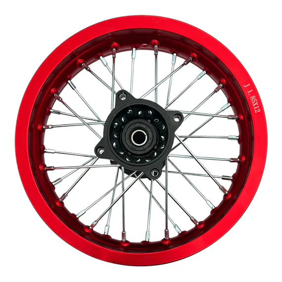 Zadný ráfik na pitbike 12 palcov ALLOY – červená farba