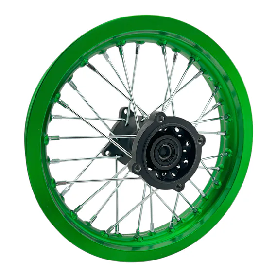 Zadný ráfik na pitbike 12 palcov ALLOY – zelená farba