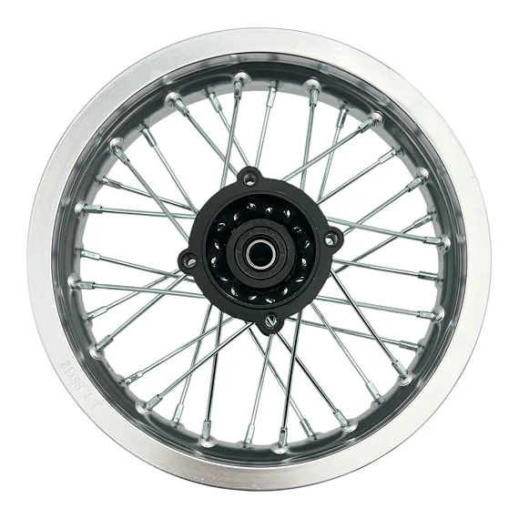 Zadný ráfik na pitbike 12 palcov ALLOY – strieborný