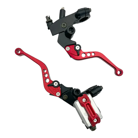 Páčky Pitbike sklopné CNC kompletní červené - sada