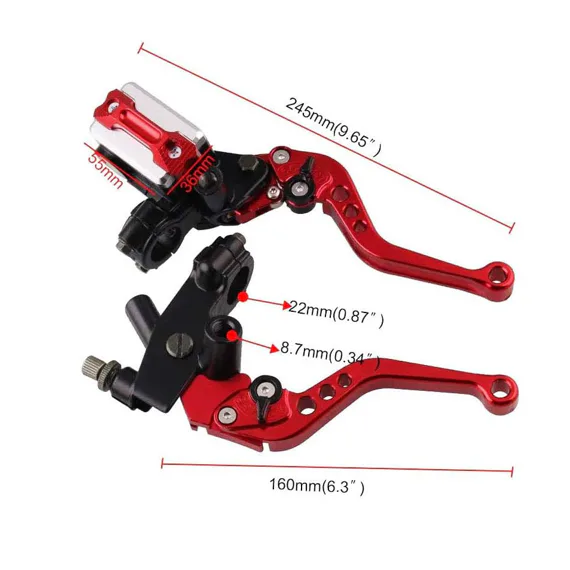 Páčky Pitbike sklopné CNC kompletní červené - sada