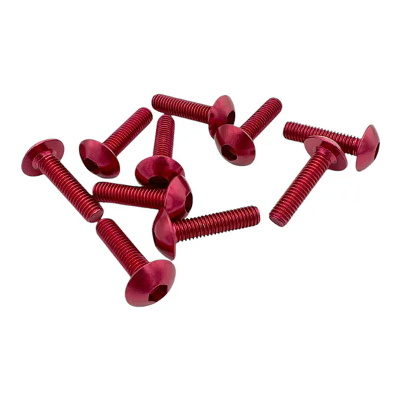 Sada ALU šroubů M5X20mm, červená (10ks)