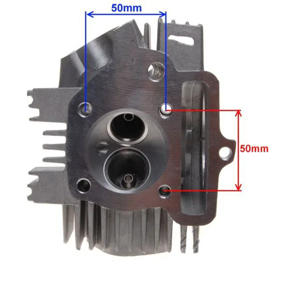 Hlava valca motora 110, 125ccm s vačkovým hriadeľom a ventilmi