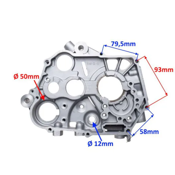 Ľavý + pravý karter motora YX 140