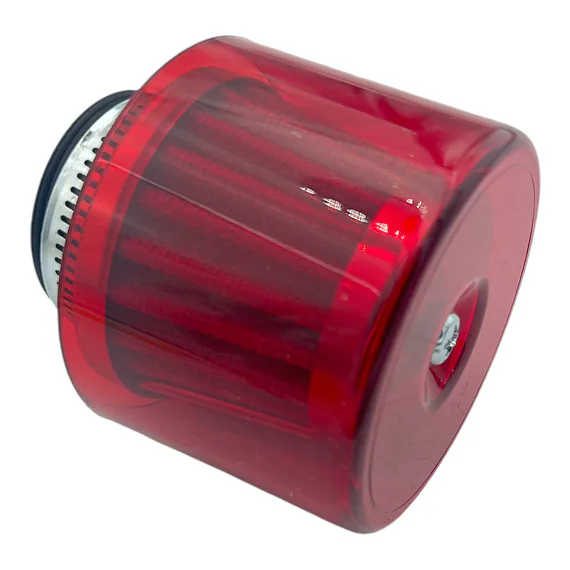 Sportovní vzduchový filtr 38mm s krytem - červená