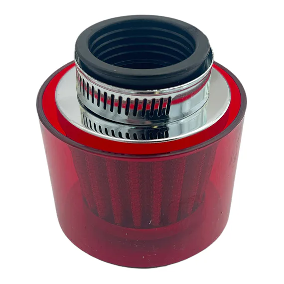 Sportovní vzduchový filtr 38mm s krytem - červená
